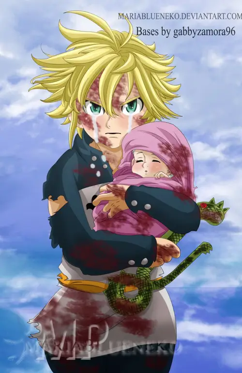 Pasangan utama dalam anime Nanatsu no Taizai Meliodas dan Elizabeth dari Nanatsu no Taizai
