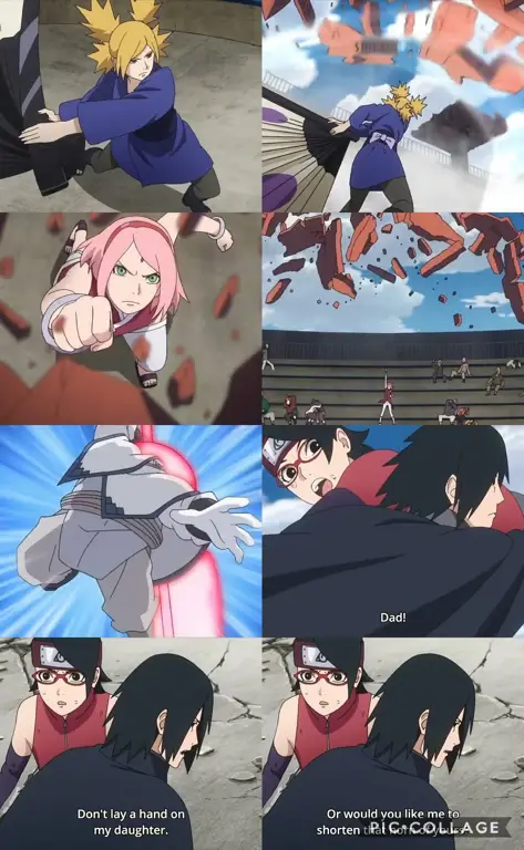 Adegan pertarungan seru antara Naruto dan Sasuke Gambar Naruto dan Sasuke sedang bertarung