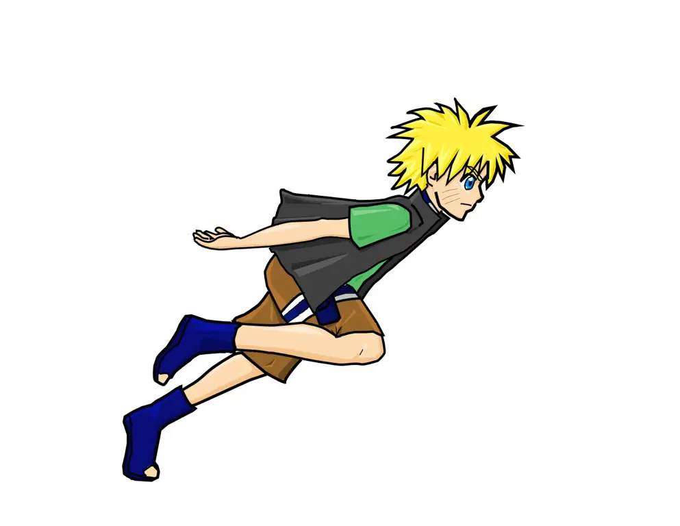 Naruto berlari dengan penuh semangat Gambar Naruto sedang berlari dengan kecepatan tinggi