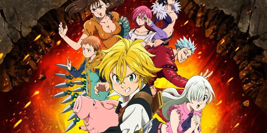 Ilustrasi Para Tokoh Utama dan Pendukung Karakter-karakter dalam Anime Nanatsu no Taizai
