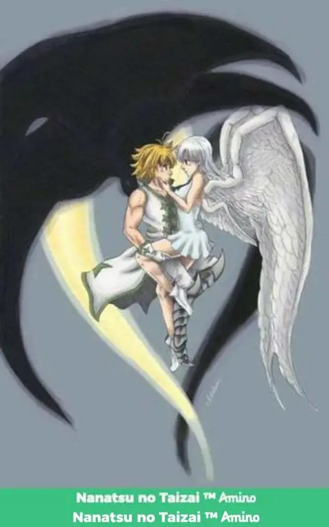 Adegan romantis Meliodas dan Elizabeth Gambar Meliodas dan Elizabeth dari Nanatsu no Taizai