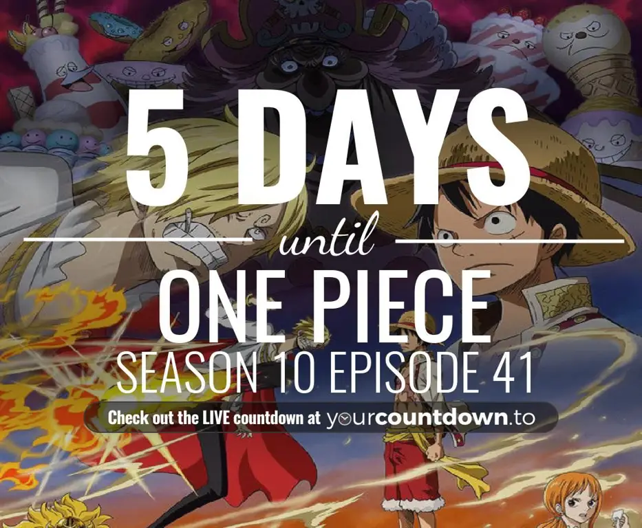 Menantikan episode One Piece selanjutnya Gambar ilustrasi yang menampilkan cuplikan episode One Piece selanjutnya