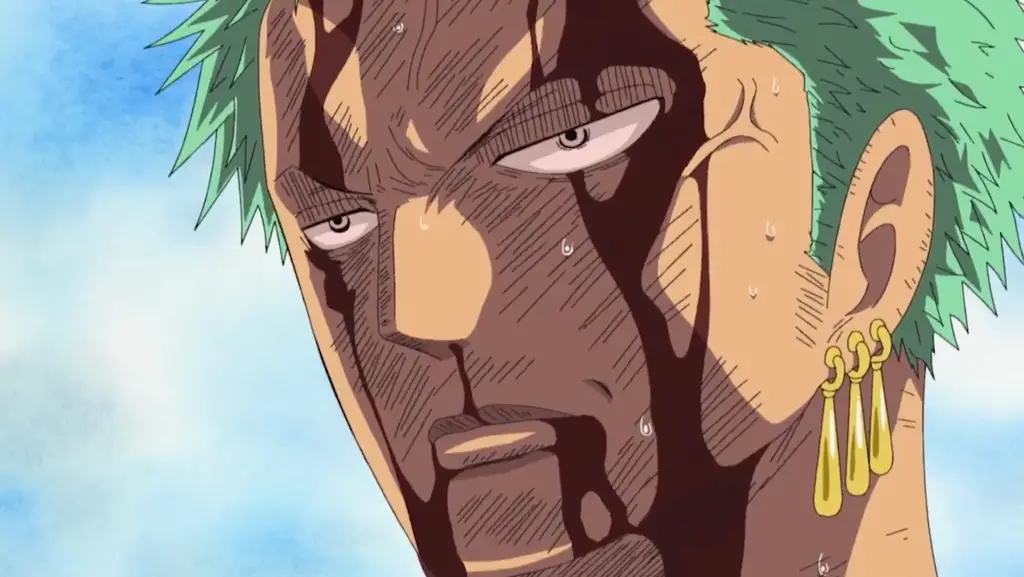 Petualangan seru di dunia One Piece Gambar adegan petualangan One Piece yang menegangkan