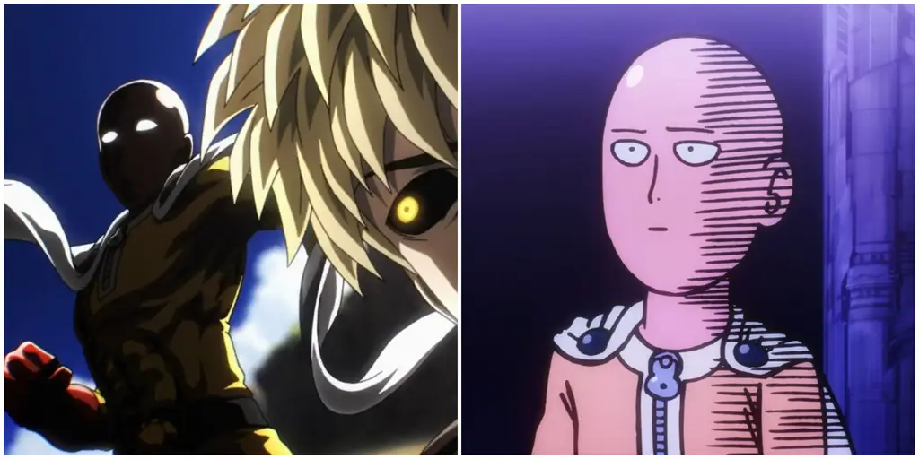 Adegan Aksi Saitama yang Menarik Saitama sedang beraksi dalam One Punch Man