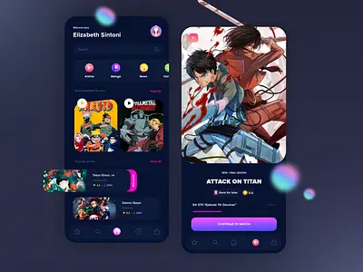 Antarmuka Anime Plus Contoh antarmuka tampilan aplikasi streaming anime