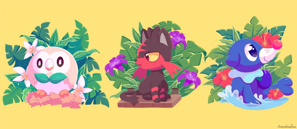 Keindahan alam Alola dan Pokemon-Pokemonnya Berbagai macam Pokemon yang ada di region Alola