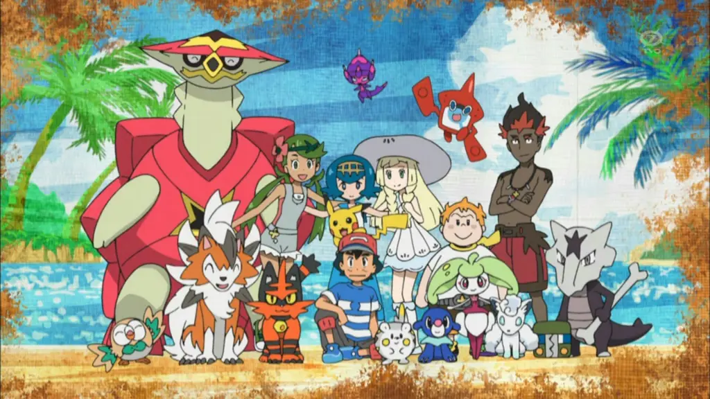 Pemandangan Indah di Region Alola Gambar pemandangan indah di region Alola dalam anime Pokémon Sun and Moon