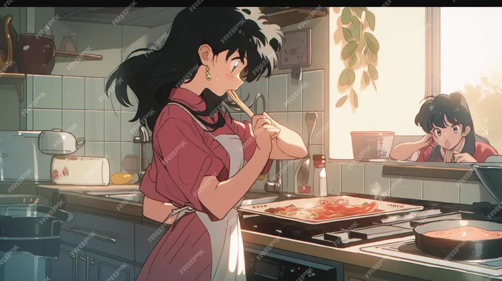 Suasana Kompetisi Memasak Adegan kompetisi memasak anime