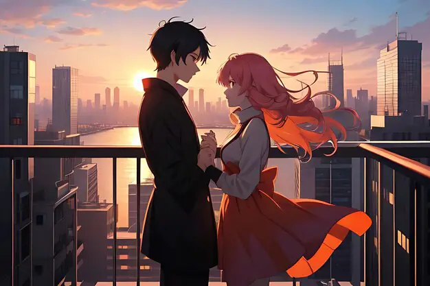 Pemandangan Romantis Gambar pemandangan yang indah dan romantis, cocok untuk anime komedi romantis
