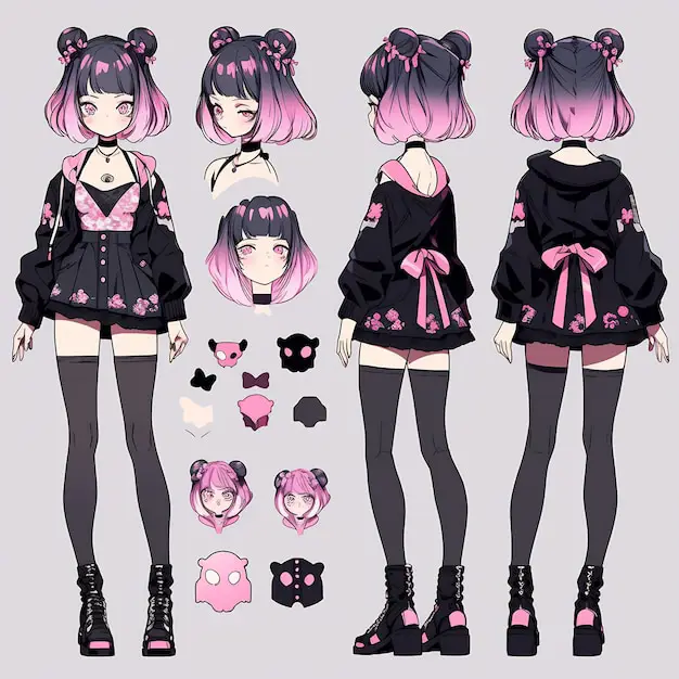Karakter Anime dengan Outfit Musim Panas Gambar karakter anime dengan pakaian musim panas