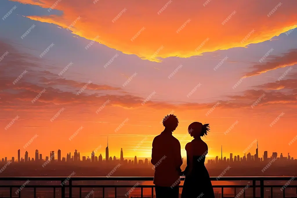 Ilustrasi adegan romantis dalam anime Tada-kun wa Koi wo Suru Ilustrasi adegan romantis dari anime Tada-kun wa Koi wo Suru