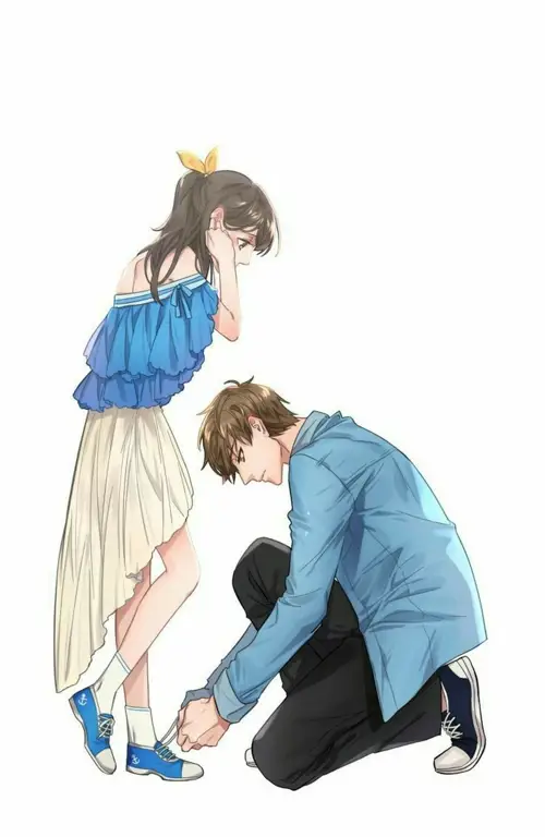 Pasangan Karakter Utama dalam Anime Tada-kun wa Koi wo Suru Gambar pasangan anime yang menggemaskan