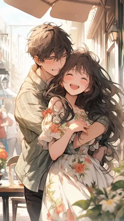 Kisah Cinta Anime yang Mengharukan Gambar pasangan anime yang sedang bermesraan