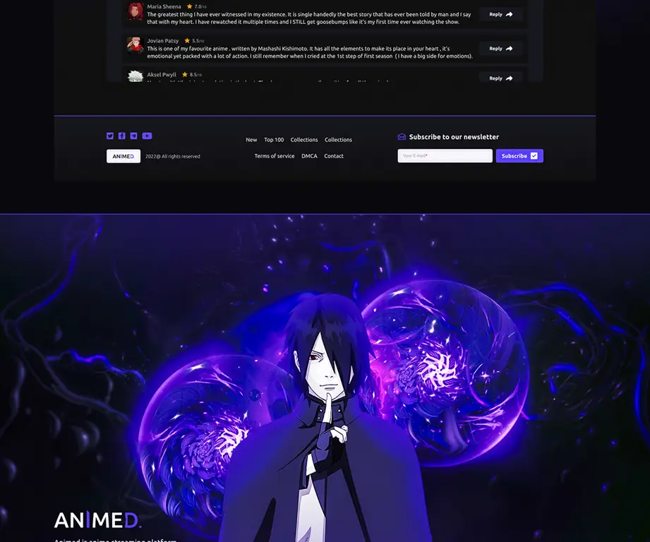 Antarmuka Streaming Anime Contoh tampilan antarmuka website streaming anime