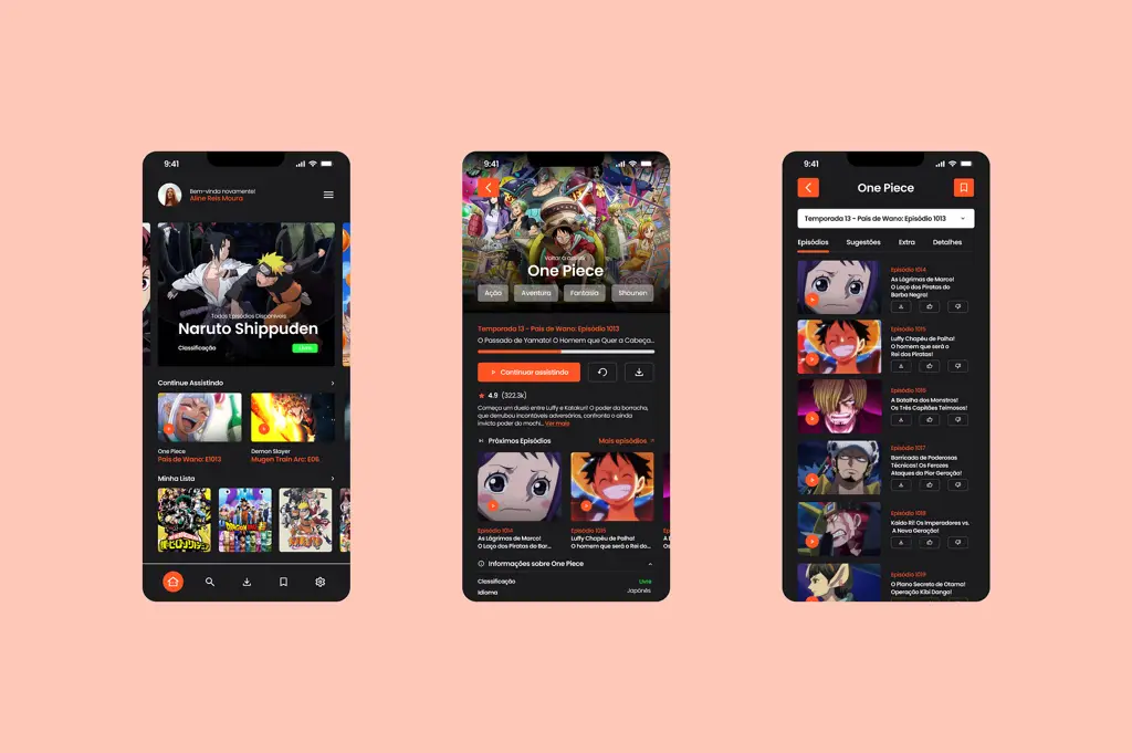 Aplikasi Pencari Jadwal Anime Gambar antarmuka aplikasi anime