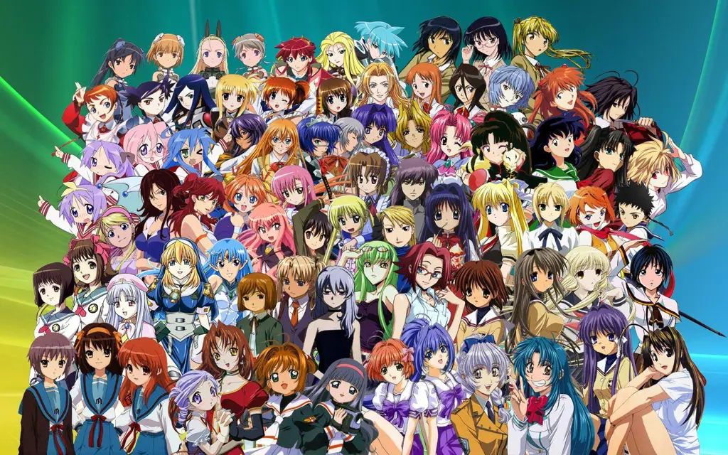 Layar TV Menayangkan Anime Gambar layar televisi Jepang yang menampilkan anime