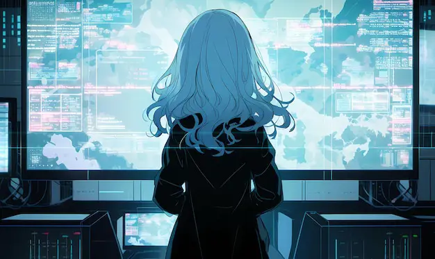Keseruan menonton anime bersama Gambar orang-orang sedang menonton anime di layar lebar dengan ekspresi bahagia
