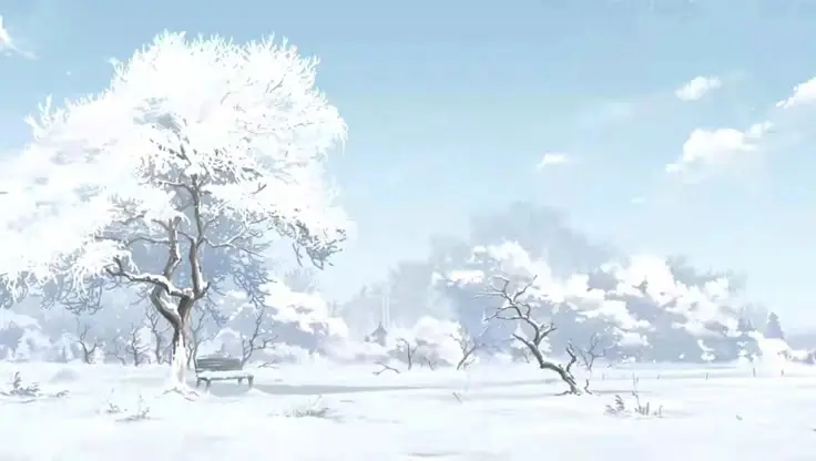 Suasana Musim Dingin yang Menginspirasi Pemandangan musim dingin yang indah untuk anime