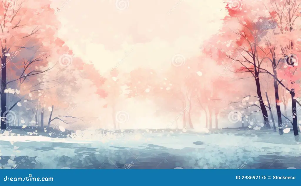 Suasana musim dingin yang cocok untuk menonton anime Gambar pemandangan musim dingin bergaya anime
