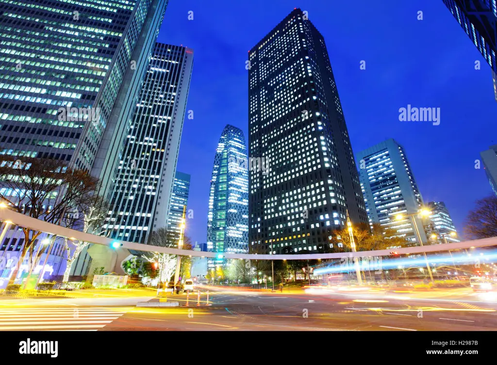 Tokyo, Kota Anime Gambar pemandangan kota Tokyo di malam hari