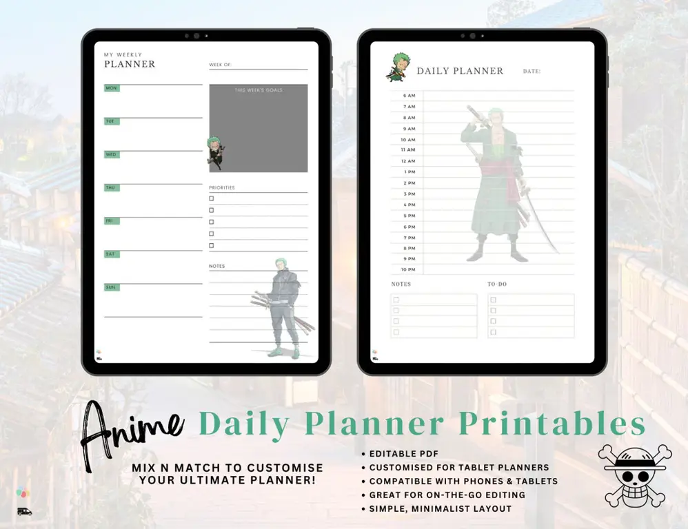 Template Jadwal Anime Elegan Contoh template jadwal anime elegan