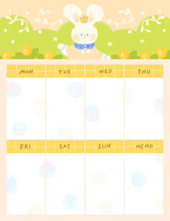 Template Jadwal Anime Lucu dan Cetak Contoh template jadwal anime polosan yang lucu dan printable.