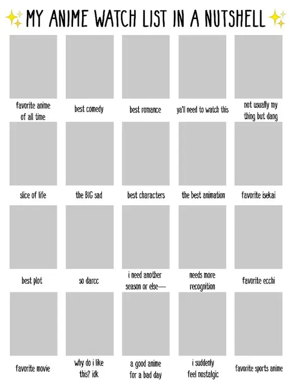 Template Jadwal Anime dan List Anime Contoh template jadwal anime yang mencakup list anime yang akan ditonton