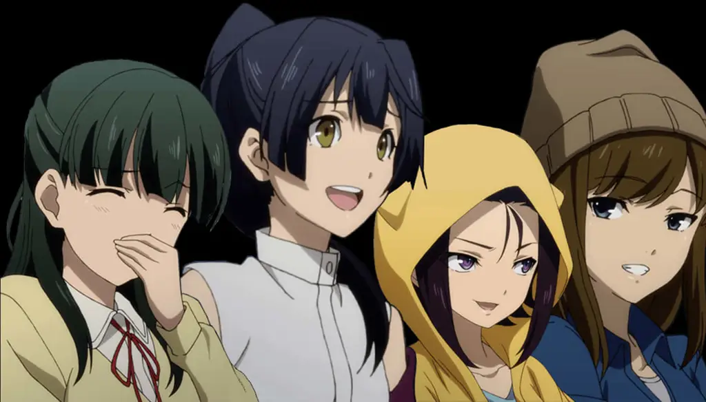 Menikmati Anime Bersama Teman Sebuah gambar teman-teman yang menonton anime bersama di laptop
